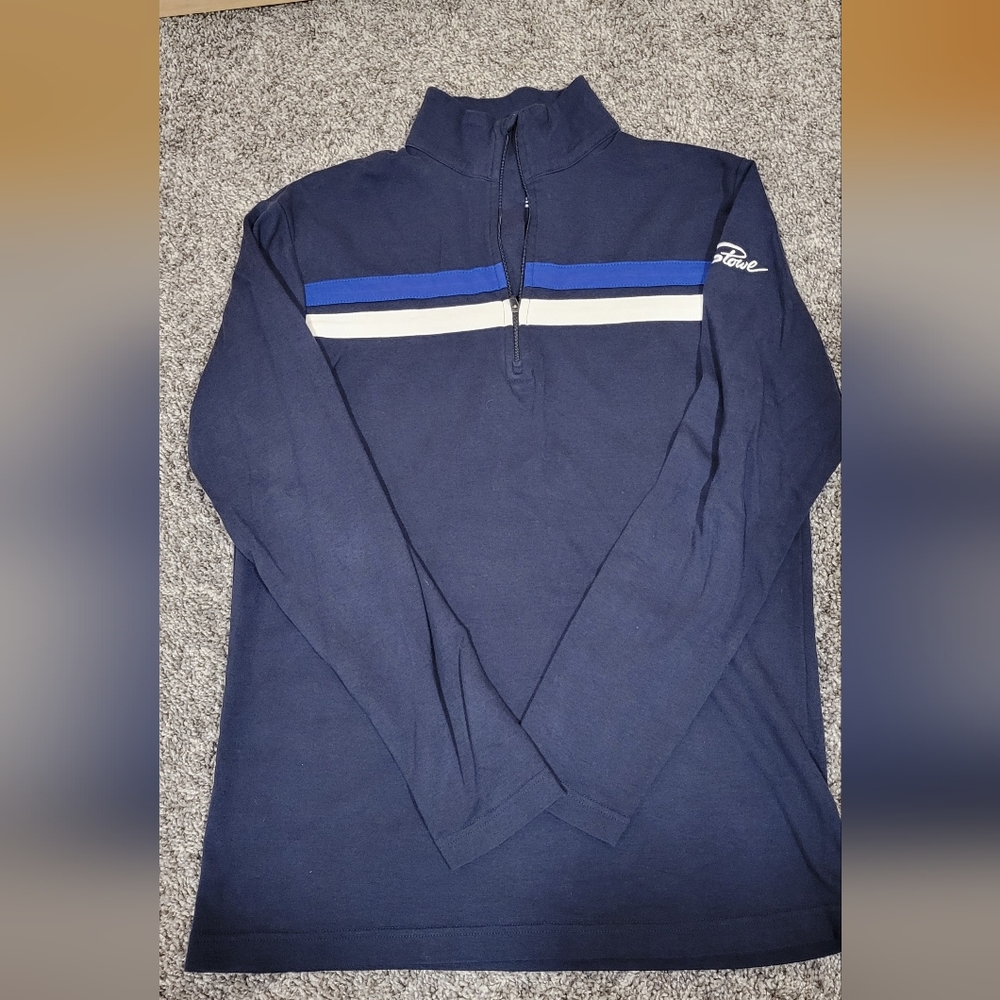 Stowe Vermont Mens Blue Quarter Zip Size M